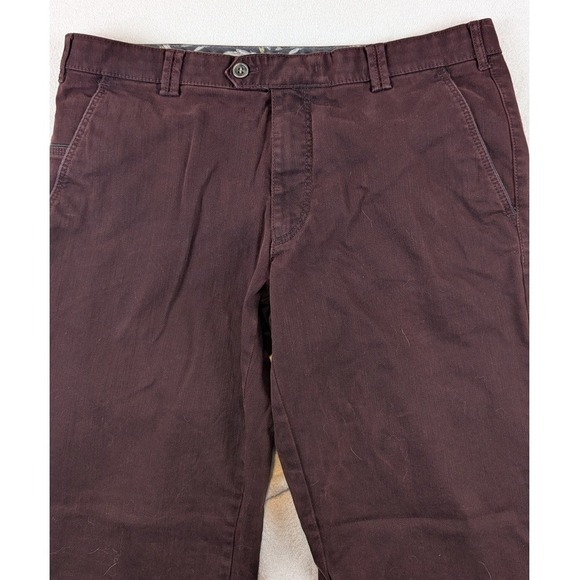 Meyers Men's Burgundy Chinos Casual Pants Slim Fit Stretch Comfortable 38 x 28 - Picture 2 of 9